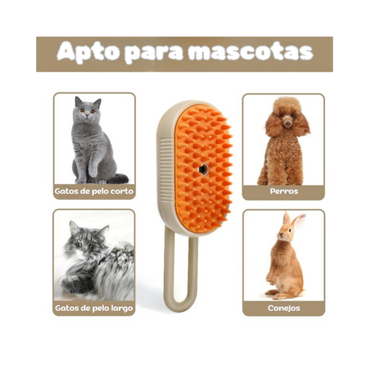 Cepillo de vapor 3 en 1 para tu mascota
